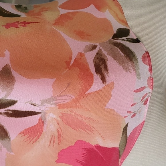 DAVID WARREN petite NewYour. Women's 100% silk blouse. 10, pinks and peach - Picture 3 of 11